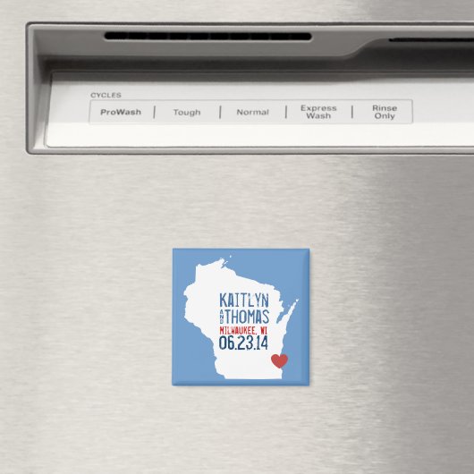 Wisconsin Save the Date - stad Magneet (Insitu (Vaatwasser))