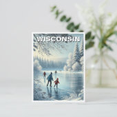 Wisconsin Schaatsen Briefkaart (Staand voorkant)