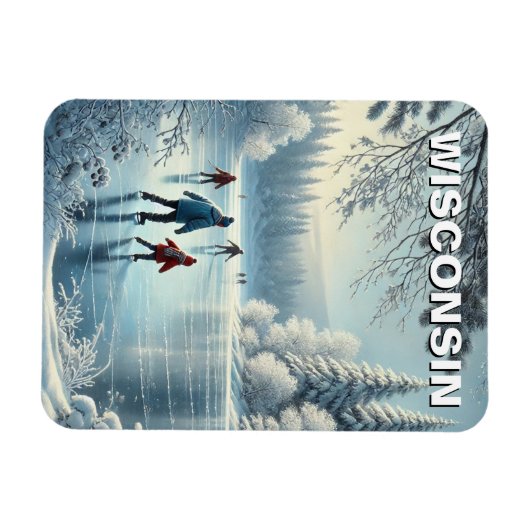 Wisconsin Schaatsen Magneet (Horizontaal)