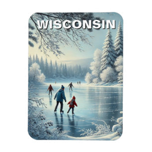 Wisconsin Schaatsen Magneet
