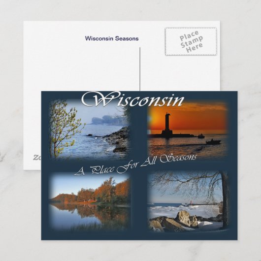Wisconsin Seasons Briefkaart (Voorkant / Achterkant)