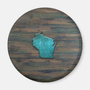Wisconsin Shape Blauwgroen Magneet