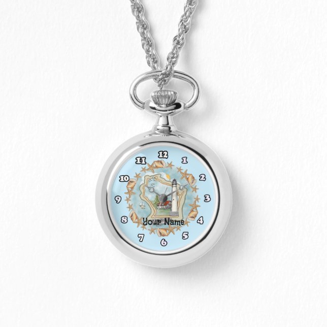 Wisconsin Shells Lighthouse  Horloge (Voorkant)