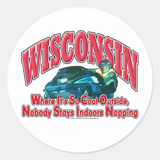 Wisconsin Snowmobile Ronde Sticker (Voorkant)
