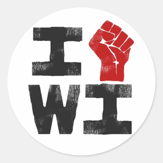 Wisconsin Solidarity Ronde Sticker (Voorkant)