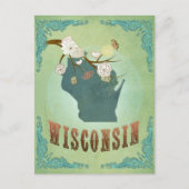 Wisconsin  staat kaart - groen (Voorkant)