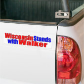Wisconsin staat met Walker Bumpersticker (Op Truck)