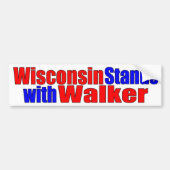 Wisconsin staat met Walker Bumpersticker (Voorkant)