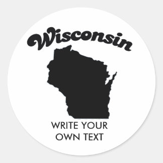 WISCONSIN STAAT MOTTO T-SHIRT RONDE STICKER