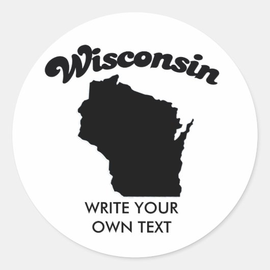 WISCONSIN STAAT MOTTO T-SHIRT RONDE STICKER (Voorkant)