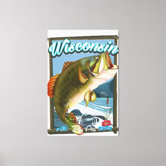 Wisconsin staat visposter canvas afdruk (Voorkant)