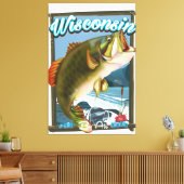 Wisconsin staat visposter canvas afdruk (Insitu (Woonkamer))