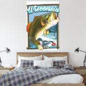 Wisconsin staat visposter canvas afdruk (Insitu (Slaapkamer))