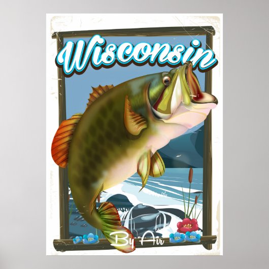 Wisconsin staat visposter poster (Voorkant)