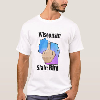 Wisconsin staat vogel t-shirt middelvinger kleur