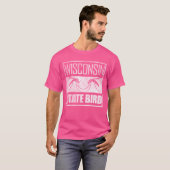 Wisconsin staat vogelmug retro t-shirt (Voorkant volledig)