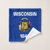 Wisconsin Staatsvlag Bad Handdoek (Wasdoekje)