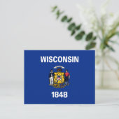 Wisconsin Staatsvlag Briefkaart (Staand voorkant)