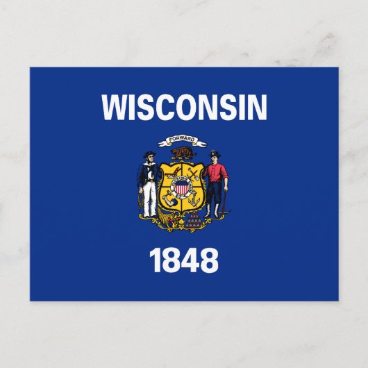 Wisconsin Staatsvlag Briefkaart (Voorkant)
