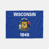 Wisconsin Staatsvlag Fleece Deken (Voorkant (Horizontaal))