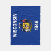 Wisconsin Staatsvlag Fleece Deken (Voorkant)
