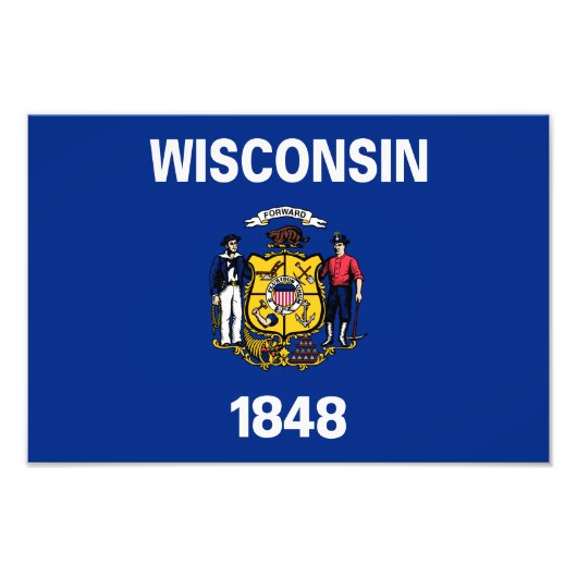 Wisconsin Staatsvlag Foto Afdruk (Voorkant)