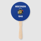 Wisconsin Staatsvlag Handwaaier (Achterkant)