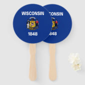 Wisconsin Staatsvlag Handwaaier (Voorkant en achterkant)