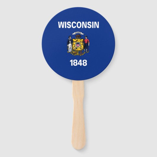 Wisconsin Staatsvlag Handwaaier (Voorkant)