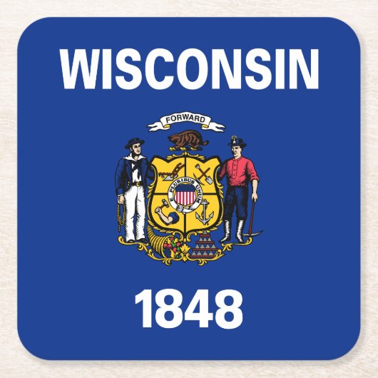 Wisconsin Staatsvlag Kartonnen Onderzetters (Voorkant)