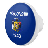 Wisconsin Staatsvlag Keramische Knop (Rechts)