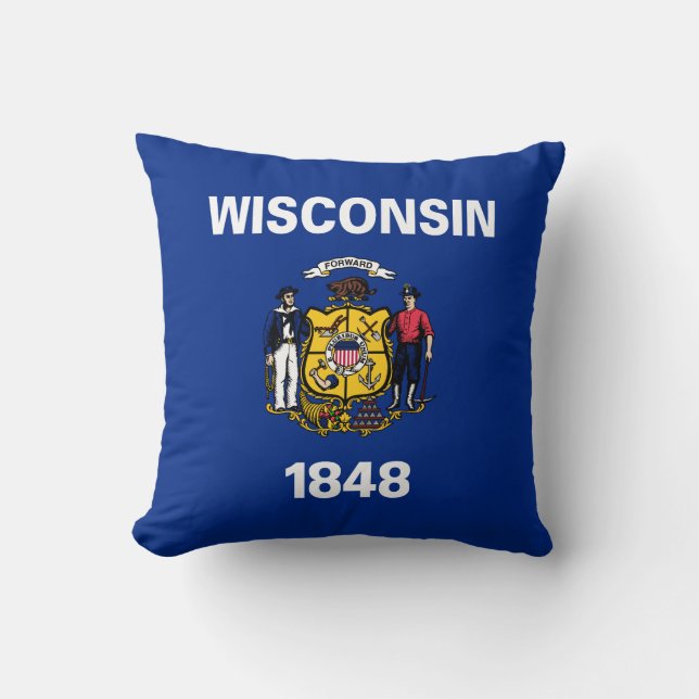 Wisconsin Staatsvlag Kussen (Voorkant)
