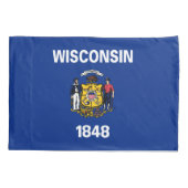 Wisconsin Staatsvlag Kussensloop (Achterkant)