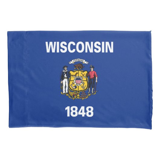 Wisconsin Staatsvlag Kussensloop (Voorkant)