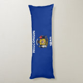 Wisconsin Staatsvlag Lichaamskussen (Achterkant (Verticaal))