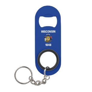 Wisconsin Staatsvlag Mini Flessenopener