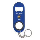 Wisconsin Staatsvlag Mini Flessenopener (Achterkant)