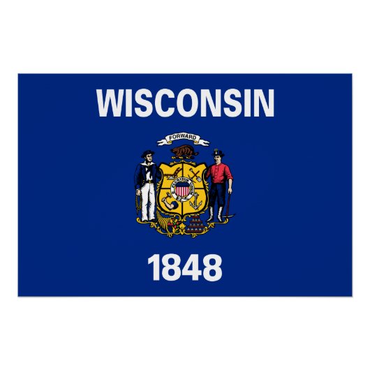 Wisconsin Staatsvlag Perfect Poster (Voorkant)