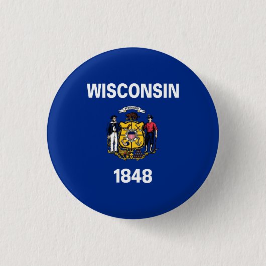 Wisconsin Staatsvlag Ronde Button 3,2 Cm (Voorkant)