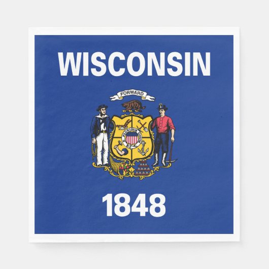 Wisconsin Staatsvlag Servet (Voorkant)