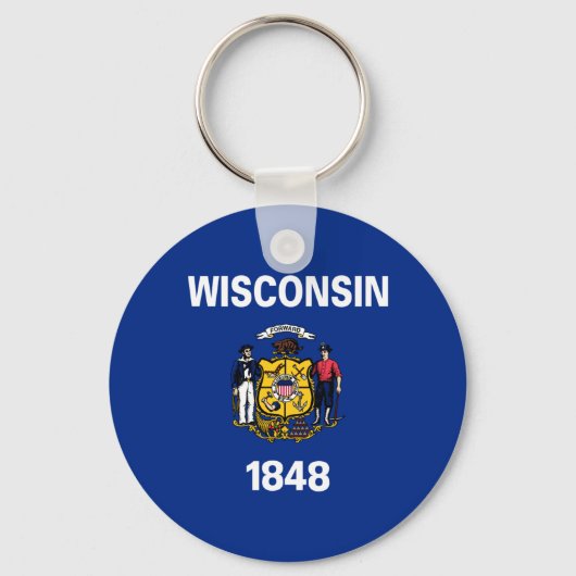 Wisconsin Staatsvlag Sleutelhanger (Voorkant)
