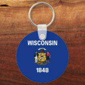 Wisconsin Staatsvlag Sleutelhanger (Voorkant)