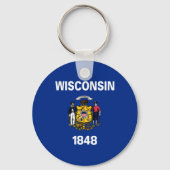 Wisconsin Staatsvlag Sleutelhanger (Achterkant)