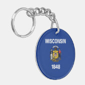 Wisconsin Staatsvlag Sleutelhanger (Voorkant Links)