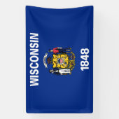 Wisconsin Staatsvlag Spandoek (Verticaal)