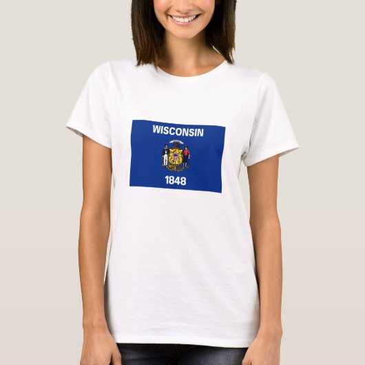 Wisconsin Staatsvlag T-shirt (Voorkant)