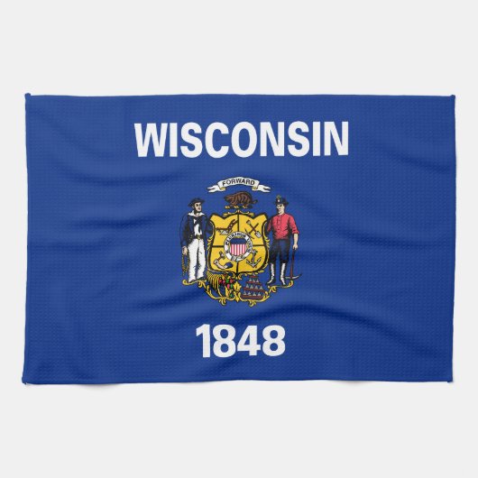 Wisconsin Staatsvlag Theedoek (Horizontaal)