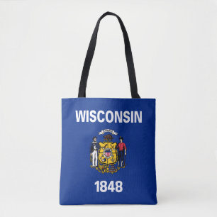Wisconsin Staatsvlag Tote Bag