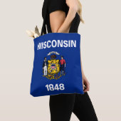 Wisconsin Staatsvlag Tote Bag (Dichtbij)