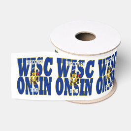 Wisconsin staatsvlag typografie ontwerp grosgrain lint